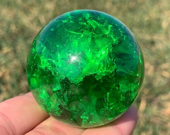 1.9&#39;&#39;+ Magical Green Aura Crackle Sphere,Crystal Glass Ball,quartz Crystal,Crystal Ball,Crystal sphere,Home Decoration Gifts 1pc