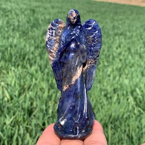 3.9''+ Natural Sodalite quartz crystal Angel skull crystal gifts 1pc