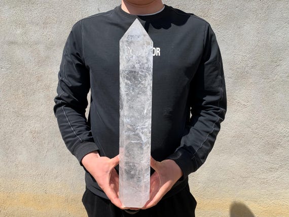 Natural Clear quartz Crystal Obelisk,Crystal Tower,Wand Point Reiki Healing Crystal Gifts Random 1pc