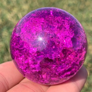 1.9&#39;&#39;+ Magical Purple Aura Crackle Sphere,Crystal Glass Ball,quartz Crystal,Crystal Ball,Crystal sphere,Home Decoration Gifts 1pc