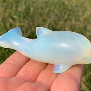 3.4&#39;&#39;+ Opalite quartz,quartz crystal,hand carved,Crystal Dolphin specimen,Dolphin skull,Home Decoration Crystal Gifts 1PC
