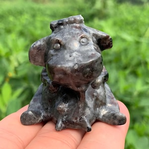 1.9&#39;&#39;+ Natural Yooperlite quartz,quartz crystal,hand carved,Crystal Cow,Cow skull,Crystal Gifts 1PC