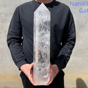 Natural Clear quartz Crystal Obelisk,Crystal Tower,Wand Point Reiki Healing Crystal Gifts Random 1pc