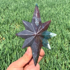 5.5&#39;&#39;+ Natural Ocean Jasper quartz,quartz crystal,hand carved,crystal North Star,North Star skull,Home Decoration Crystal Gifts 1pc