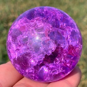 1.9&#39;&#39;+ Magical Purple Aura Crackle Sphere,Crystal Glass Ball,quartz Crystal,Crystal Ball,Crystal sphere,Home Decoration Gifts 1pc