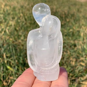 3.1''+ Natural Clear quartz,quartz crystal,hand carved,Crystal Couple specimen,Couple skull,Home Decoration Crystal Gifts 1PC