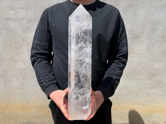 Natural Clear quartz Crystal Obelisk,Crystal Tower,Wand Point Reiki Healing Crystal Gifts Random 1pc