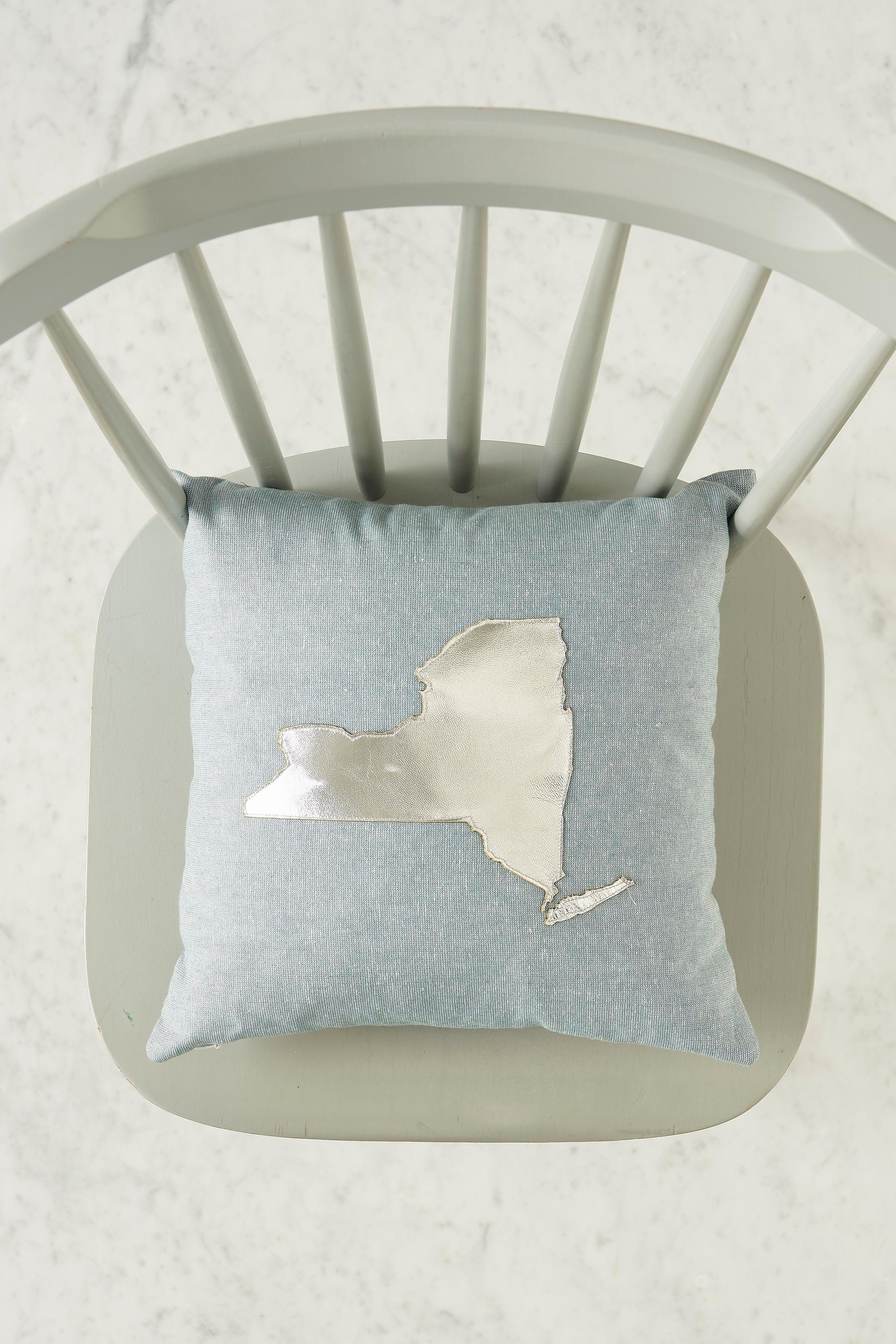 New York Coussin, Oreiller de New York, Argent Métallisé Cadeau Pour Elle, Aheirloom, Insert Inclus
