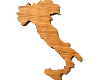 Personalized Cutting Board - Gourmet Gift - Italy Shaped Cutting Board In Bamboo - Customized Cutting Board