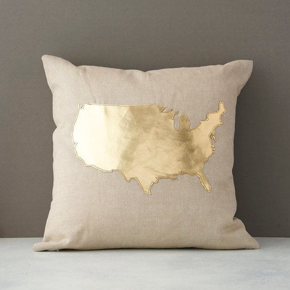 throw pillow USA pillow Gold Metallic Throw pillows, Metallic throw