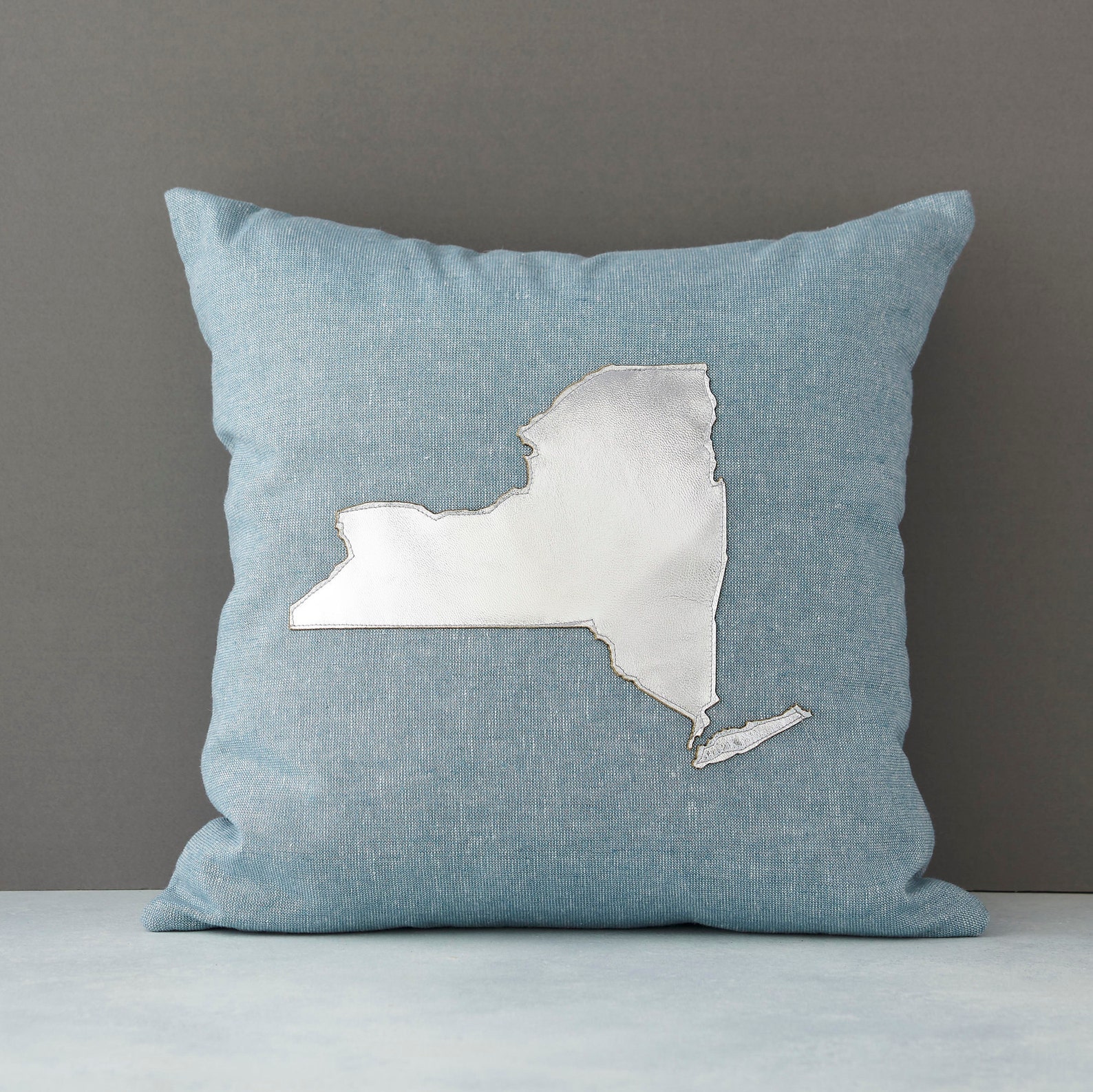 New York Throw Pillow New York Pillow Silver Metallic New Etsy