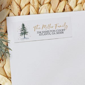Christmas Tree Return Address Stickers, Winter Wedding Envelope Labels
