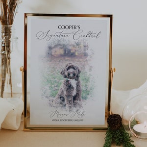 Pet Signature Drink Wedding Sign, Dog or Cat Bar Decor, Wedding Drink Menu, Personalized Wedding Bar Sign