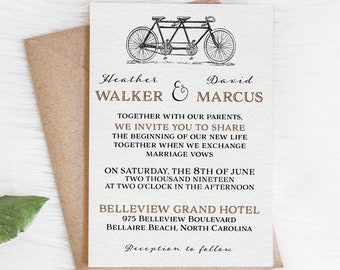 bicycle wedding invitations etsy