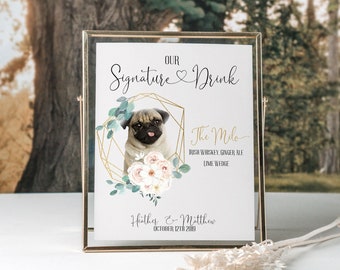 Pet Signature Drink Sign Wedding, Signature Drinks Sign Dog, Signature Drinks Sign Pets, Signature Drink Sign, Signature Cocktail Sign Pet
