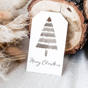 Rustic Christmas Tree Gift Tag, PRINTED Gift Tags with string, Holiday Gift Tags