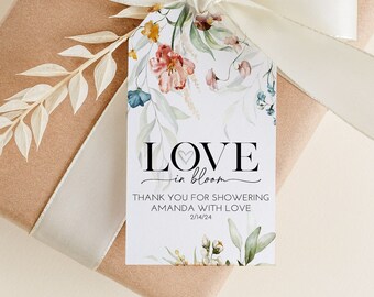 Wildflower Thank You Gift Tags PRINTED Gift Tags with string, Baby, Bridal Shower Favor Tag, Thank you Gift Tag