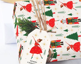 Nutcracker Ballerina Christmas Wrapping Paper