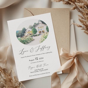 Locatie trouwkaart bewerkbare, elegante aangepaste trouwkaart, direct downloaden