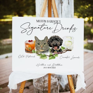 Pet Signature Drink Sign Wedding, Signature Drinks Sign Dog, Drinks Sign Pets, Cocktail Sign Pet image 3