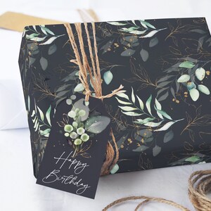 Elegant Fern Wrapping Paper, Birthday Wrapping Paper Roll, Wedding Gift Wrap, Bridal Shower Luxury Gift Packaging