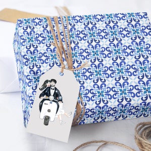 Mediterranean Greek Wedding Wrapping Paper Sheets, Gift Wrap, Bridal Shower  Wrapping Paper Sheet Roll 