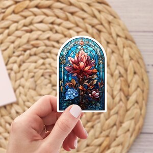 Stain glass window Transparent Sticker, Laptop Sticker, Scrapbook Sticker, Unique Sticker Gift, Pretty Sticker Waterproof Vinyl Sticker
