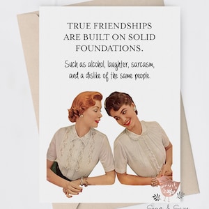 Funny Adult Greeting Card, Best Friend Card, Caring, Humor, Women Birthday Card, A6 Blank Card