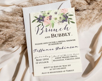 Brunch & Bubbly Bridal Shower Invitation Printable