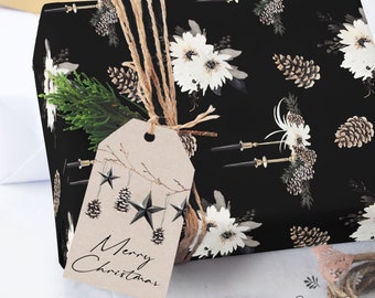 Christmas Black Wrapping Paper for sale