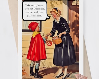 Funny Mom Halloween Card, Trick or Treat Humor