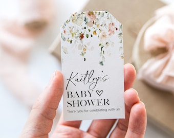 Wildflower Baby Shower Gift Tags PRINTED Gift Tags with string, Baby Favor Tag, Thank you Gift Tag