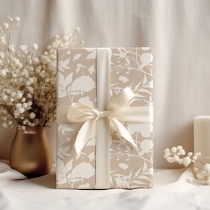 Elegant Floral Bridal Shower Wrapping Paper Sheets, Wedding Gift Wrap, Elegant Birthday Wrapping Paper