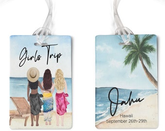 Luggage Tags Personalized, Hawaii Bridal Shower Girls Trip Beach Trip Weekend, Luggage tags for women