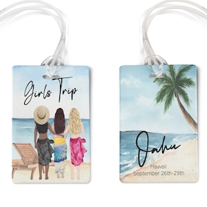 Luggage Tags Personalized, Hawaii Bridal Shower Girls Trip Beach Trip Weekend, Custom Luggage Tags for women