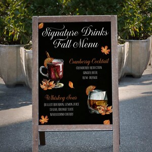 Signature Drink Sign Wedding PRINTED, Signature Drinks Sign, Signature Cocktail Sign, Bar Menu Sign, His and Hers Drinks, Bar Sign