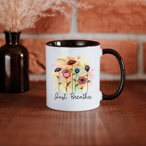 Wildflowers Coffee Mug, Ceramic Mug, Floral Mug, Gift for Her, Tea Lover Gift, Flower Mug, Mental Health Mug