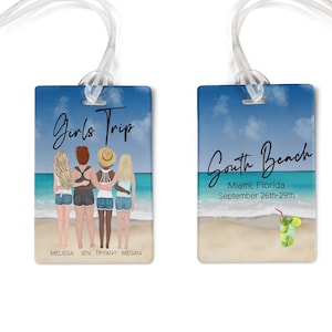 Luggage Tags Personalized, Girls Trip Beach Weekend, Bridal Shower, Any location, Custom Luggage Tags for women
