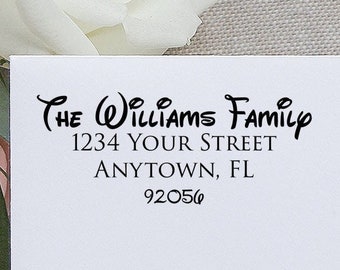 Walt Disney Family Address Stamp, Self Inking, Personalized