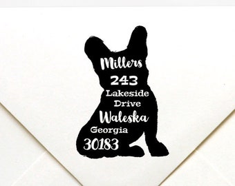 French Bull Dog Address Stamp, Housewarming Gift