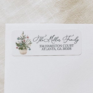 Christmas Return Address Sticker, 3 x 1 inch Return Address Label, Stationery, Winter Sticker, Envelope Seal