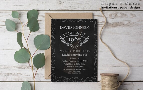 aged to perfection birthday invitation 50th birthday etsy