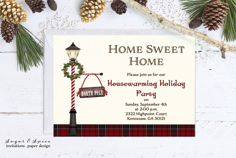 Housewarming Invitation Printable Holiday Housewarming Party Etsy
