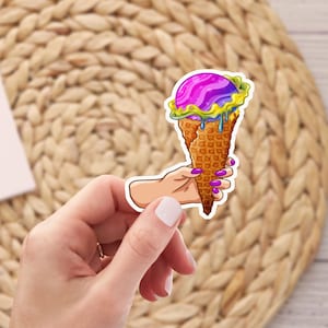 Space Ice-cream Stickers, Fantasy Sticker, Food Sticker, Waterproof sticker