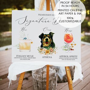 Pet Signature Drink Sign Wedding, Pet Cocktail Sign, Cat Signature Drink Sign, Dog Signature Drink Sign