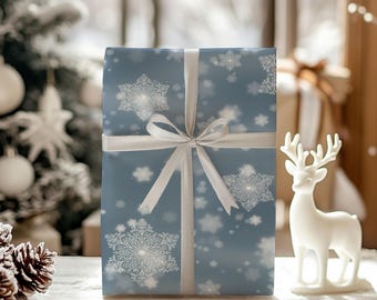 Snow Christmas Wrapping Paper Roll, Holiday Gift Wrap, Festive Wrapping Paper, Christmas Sheets, Seasonal Gift Wrap