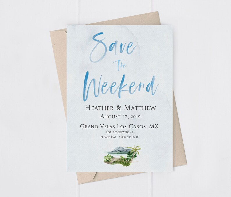 Save the Date Mexico, Cabo Wedding Invitation, Destination Wedding Invite image 3
