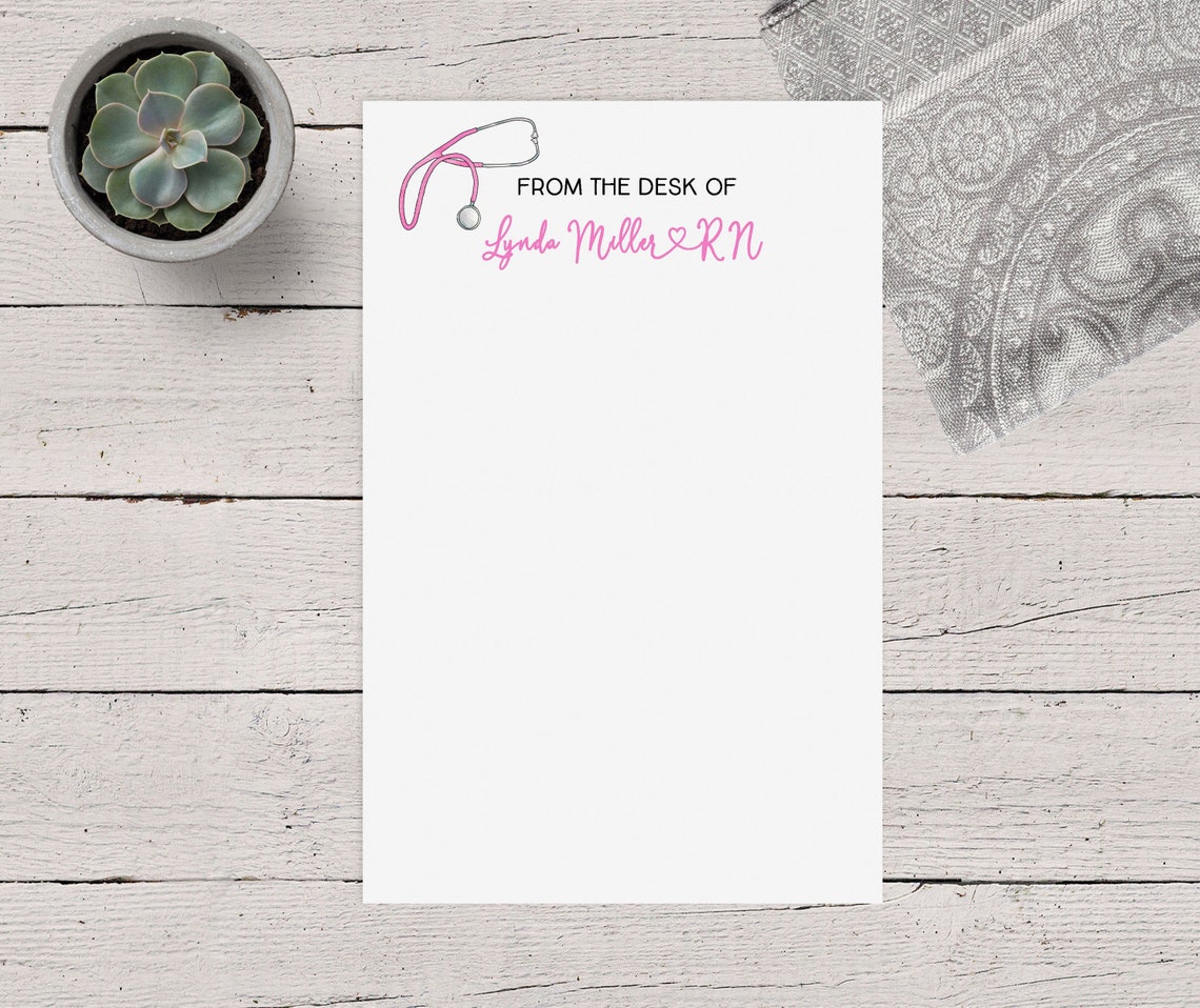 Nurse Notepad Personalized Notepad RN Notepad Gift Idea Etsy
