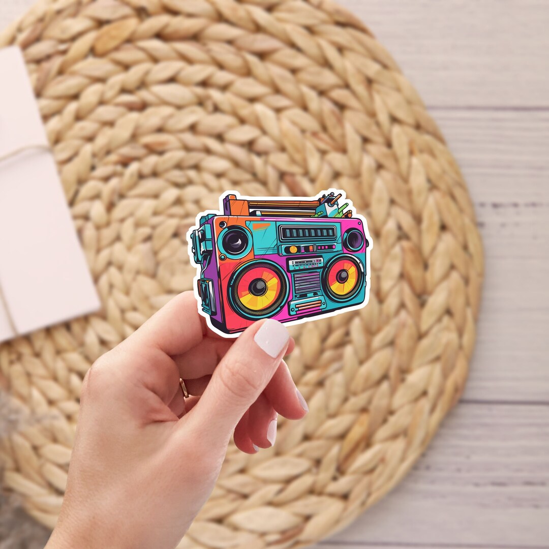 Boombox Sticker, 80s Retro Waterproof Vinyl Decal - Etsy