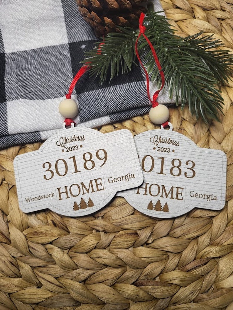 Personalized Ornament, Zip Code Christmas Ornament, Custom Gift, New